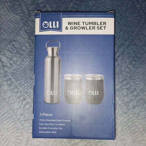 💰 3/$25.00 Olli Wine Tumbler & Growler Set NIB. - Picture 1 of 3